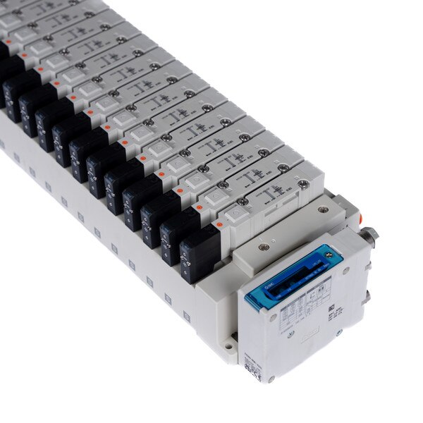 close up of solenoid with valves